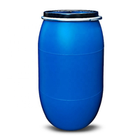 Baril en plastique 200 litres HDPE à haut ouvert tambour en plastique bleu 55 gallons tambour en plastique avec anneau en fer
