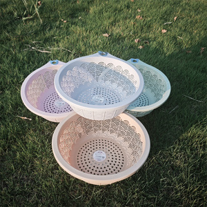 Draining Rack Round <b>Plastic</b> <b>Kitchen</b> Sink Basket With Hanging Hook For Fruits Vegetables Washing And Drainage - Product Image 4