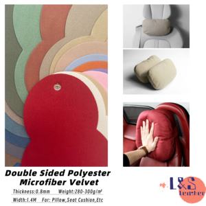 कारखाना ओएम डबल पक्षीय पॉलिएस्टर सूक्ष्म काले मखमली माइक्रोफाइबर सुई कपड़े चमड़े - Product Image 4