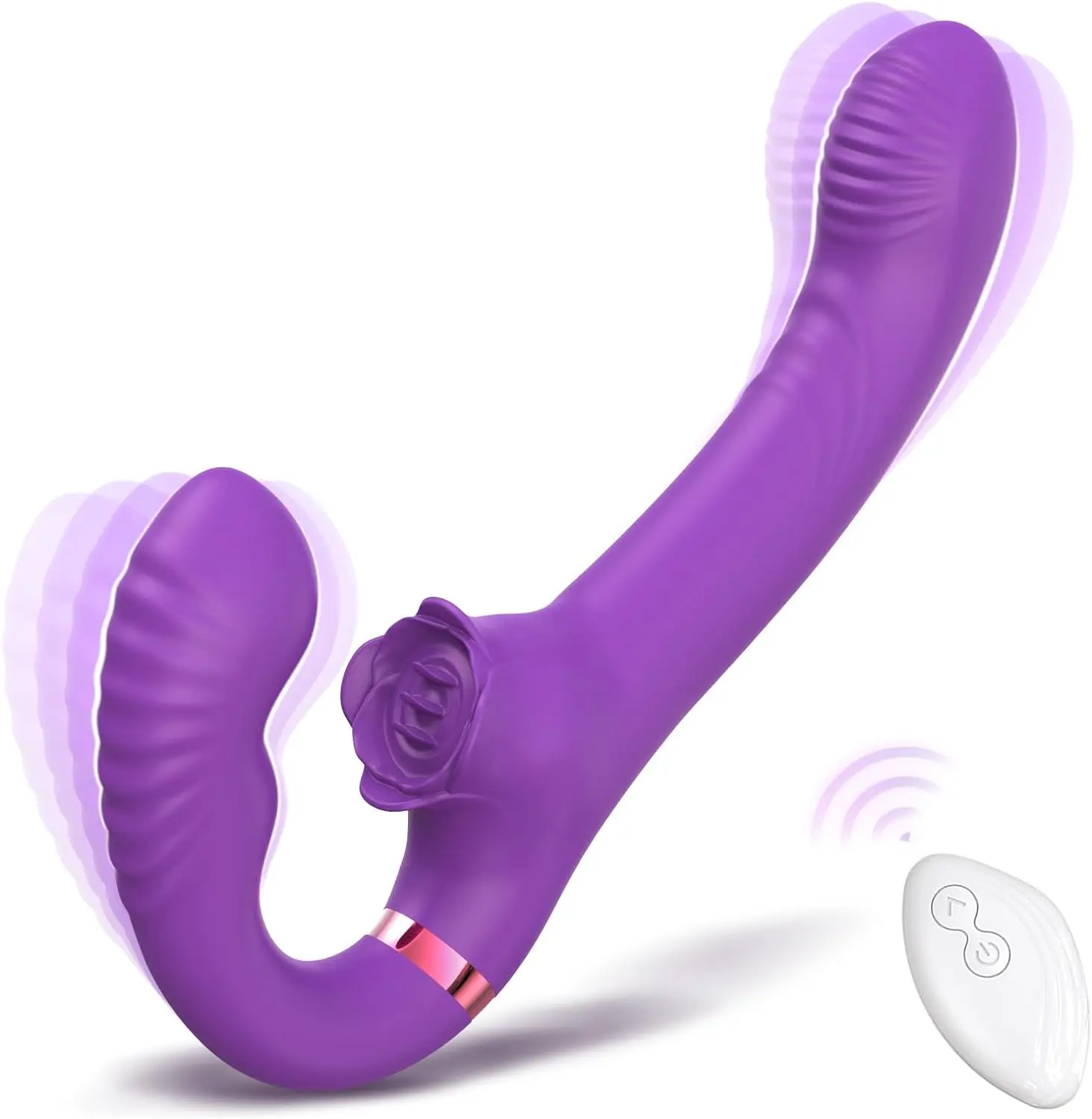 Wireless Remote Control Silicone Double-Headed Female G-Spot Vibrator Adult Sex Toy for Lesbian Use