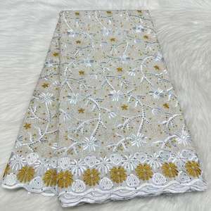 Voile 100% 棉编织网刺绣非洲瑞士蕾丝面料女孩时尚配饰材料 - Product Image 6