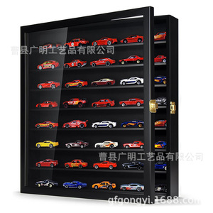 Boîte de présentation murale pour voitures miniatures en bois, multi-niveaux, avec compartiments amovibles en acrylique - Product Image 5