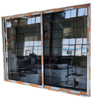 Ventana Corredera Horizontal de Aleación de Aluminio Personalizada de Fábrica, Doble Vidrio Templado Gris Reflectante, Aislamiento Térmico, Resistente al Viento, Exterior