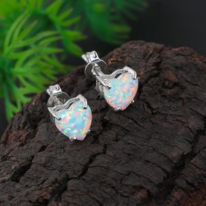 Pendientes con forma de corazón de ópalo YASHEE, chapados en plata, para mujer, joyería de regalo - Product Image 3