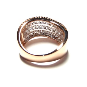 Bague de fiançailles 12mm, anneau de fiançailles, couleur or Rose blanc, diamant rond et fin, bijoux fins, cadeau pour femme, 18k - Product Image 3