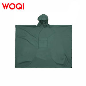 Impermeable con capucha para adultos Woqi, color verde pavo real, ligero, portátil, unisex, poncho para senderismo, camping y uso de emergencia. - Product Image 3