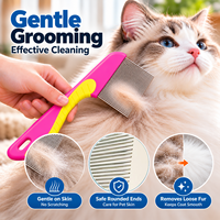 Lot de peignes anti-puces pour animaux de compagnie en acier inoxydable, outils de toilettage pour l'élimination des poux, prêts pour l'e-commerce, pour le marché mondial
