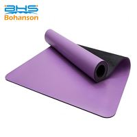 Tapis de yoga en caoutchouc naturel bleu sarcelle et violet avec logo personnalisé de qualité supérieure