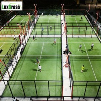 Cancha de Tenis Exterior Resistente al Viento Diseñada en Fábrica con Vista Panorámica Azul Personalizada, Padre Court