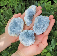 Cristal brut de Célestite bleue, grappe de Druzy, pierres de guérison, spécimens minéraux pour la décoration intérieure, la méditation Reiki, cadeau, vente en gros