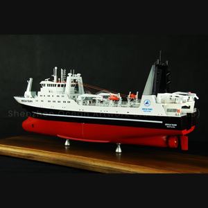 Barco de pesca en miniatura hecho a mano, modelo de logística de barco de carga O.A.S, obra de arte oceánico personalizable, modelo de barco de pesca de plástico de 80cm - Product Image 1