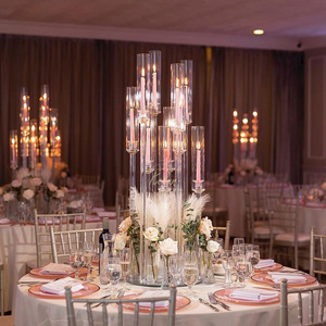 GJ-CH01-13 Wholesale New Design Wedding Centerpiece Table Clear Crystal Candlesticker <b>Holder</b> <b>Candle</b> <b>Stick</b> for Event Party Decor - Product Image 1