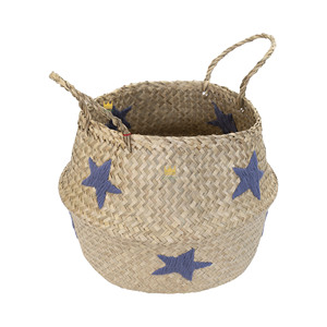 Rattan <b>Storage</b> <b>Basket</b> With Handles Floral Pattern Rustic Style Multi Purpose Home Decor Bowl Shape Handwoven - Product Image 4