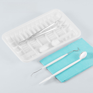 Kit d'instruments dentaires stériles jetables pour examen et chirurgie dentaire avec poignée ergonomique, couleur blanche, certifié CE - Product Image 4