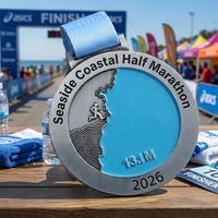 Fabrication sur mesure de médailles sportives en alliage de zinc plaqué argent pour la course à pied, le triathlon, le taekwondo, le judo, et de trophées de récompense en forme de puzzle