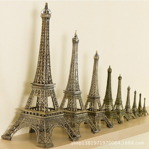 Modelo de la Torre Eiffel, Artesanía de Metal y Hierro, Decoración de Escritorio para el Hogar, Arte Decorativo en Bronce, Forma Geométrica, Estilo Parisino, Decoración de Interiores - Product Image 1