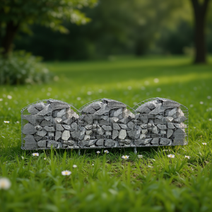 Cesto Gabion ad Arco 39.4x11.8x23.6 Pollici in Ferro Zincato per Decorazione Esterna del Giardino - Product Image 2