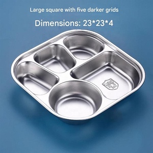 Vassoio <span class=keywords><strong>Quadrato</strong></span> in Acciaio Inox per Servire Cibo, Piatto per Ristorante, Cucina, Buffet, Vassoio Metallico per Alimenti - Product Image 4
