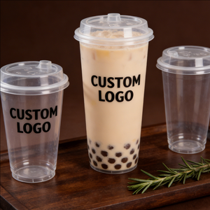 แก้วชานมพลาสติก PP แบบใช้แล้วทิ้ง ขนาดเส้นผ่านศูนย์กลาง 90 มม. แก้วแบ่งช่องสำหรับใส่ไข่มุก ขนาด 16 ออนซ์ พร้อมฝาปิดแบบมีซีลและหลอดพลาสติก พิมพ์โลโก้ด้วย UV - Product Image 5