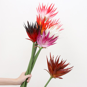 Bouquet de feuilles artificielles en latex vert style Corolla, décoration simple pour le sol du salon, ornement Phoenix - Product Image 4