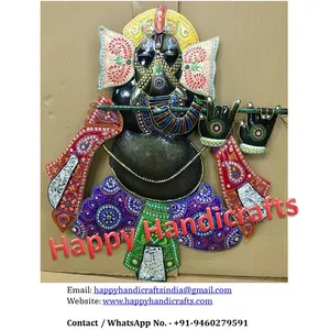 India Fatto A Mano di Ferro Ganesha con Basuri Della Parete Decorazione Della casa/Decorazione Della Parete/Casa del Regalo