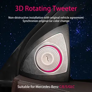 Speaker Full Set X253 W205 Ambient Light Accessories Rotary Tweeter Luminous Turbine Vent Car Door Speaker Cover For Benz C/GLC-Class