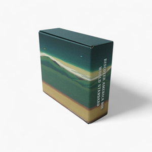 Caja de Regalo Rígida Ilustrada de Primera Calidad, Empaque con Impresión de Auto Clásico y Paisaje para Coleccionables Musicales - Product Image 4