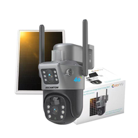 Caméra de sécurité étanche HD 6MP avec carte SIM 4G, double objectif 3K, vision nocturne, pour la maison, extérieur, sans fil, Wifi, PTZ, alimentée par énergie solaire, CCTV