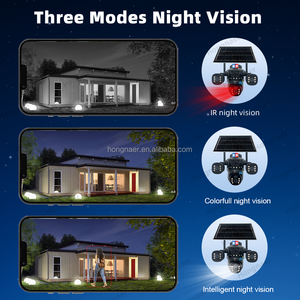 Cámara de Seguridad IP PTZ Hongnaer 6MP 3K con <span class=keywords><strong>3</strong></span> Pantallas, Inalámbrica, Alimentación Solar 4G, V380 Pro con <span class=keywords><strong>3</strong></span> Lentes para Exterior, CCTV Solar con Tarjeta SIM 4G - Product Image 6