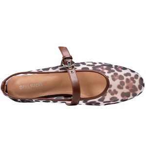 Bailarinas transpirables a la moda para mujer, <span class=keywords><strong>zapatos</strong></span> informales con estampado de animales Mary Jane para verano y primavera, bailarinas de malla - Product Image 4