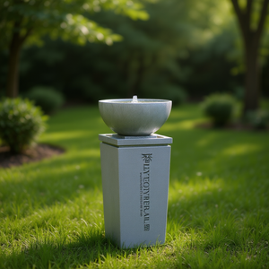 Fontaine d'eau zen en polyrésine grise, 44,5 pouces, pour jardin extérieur, élément relaxant, design minimaliste - Product Image 2