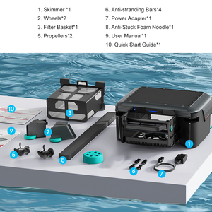 หุ่นยนต์ทำความสะอาดผิวน้ำสระว่ายน้ำพลังงานแสงอาทิตย์ รองรับแอปพลิเคชัน ทำความสะอาดต่อเนื่อง 24/7 ชาร์จได้สองระบบ หลบหลีกสิ่งกีดขวางอัจฉริยะ 180-um - Product Image 6