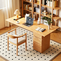 Chaise de bureau en bois massif avec accoudoirs courbes, chaise d'étude en bois avec coussin moelleux pour chambre à coucher, bureau, salle à manger
