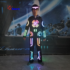 Costumes de danse lumineux pour le corps entier, danse lumineuse électrique, <span class=keywords><strong>robot</strong></span> lumineux à LED en coton pour enfants noir 1 pièce - Product Image 3