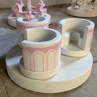 Manège à tasses à thé souple pour enfants, ensemble de manèges électroniques gonflables en PVC pour aire de jeux intérieure