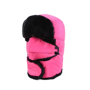 Topi Ushanka Musim Dingin Pria Wanita Uniseks, Tutup Kepala Leher Pasukan Tahan Air Salju Hangat dengan Penutup Telinga