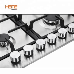 Cast Iron <b>Pan</b> Support Stainless Steel Gas Battery Ignition 6 Burner Built in Gas Cooktop - Product Image 3