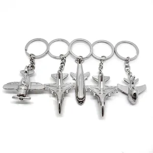 Wholesale Personalize Custom Logo Metal 3D Souvenir Gift Mini Aviation Plane Accessories Key Chain Aircraft Airplane Keychain