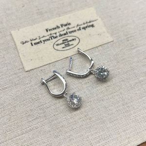 Nouveauté Dylam : Boucles d'oreilles pendantes classiques en argent S925 plaqué rhodium avec zircone cubique 5A, bijoux à clipser - Product Image 4