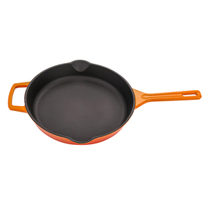 Sartén <span class=keywords><strong>de</strong></span> <span class=keywords><strong>hierro</strong></span> <span class=keywords><strong>fundido</strong></span> con esmalte antiadherente redondo <span class=keywords><strong>de</strong></span> estilo moderno <span class=keywords><strong>de</strong></span> diseño OEM <span class=keywords><strong>de</strong></span> <span class=keywords><strong>marcas</strong></span> personalizadas brillantes para el hogar - Product Image 4