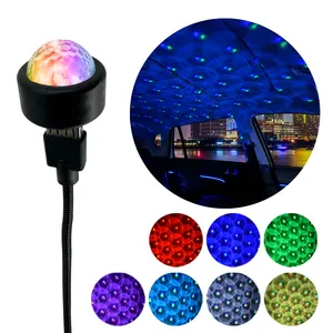 RGB Car 7 Color Full Sky Star LED Projection Light Voice Controlled Magic Ball Starry Sky Light
