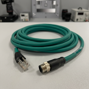 Conector en ángulo recto PRODATA IP67 impermeable M19 T con cable pre-moldeado, conexión de soldadura, latón chapado en oro - Product Image 1