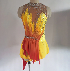 Tenue de gymnastique artistique avec strass, compétition de fitness, patinage artistique, examen d'art, cheerleading, robe professionnelle, ballet - Product Image 2