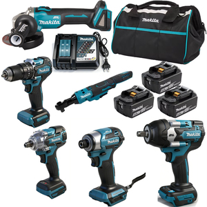 <strong>Makita</strong> 18V Industrial Tool Kit Equipped with Battery and Charger Heavy-Duty Metal Grinding &amp; Mechanical Repair Power Tool <strong>Set</strong> - Product Image 1