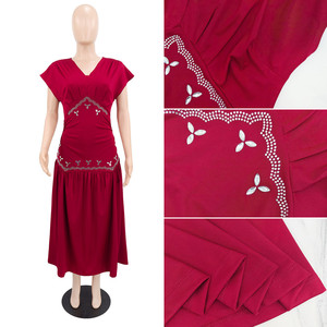 Y11076 Vestidos de Verano de Último Diseño para Mujer, Casuales, Elegantes, Ajustados, con Decoración de Pedrería, sin Mangas, Cuello en V, Vestido de Fiesta para Mujer - Product Image 6