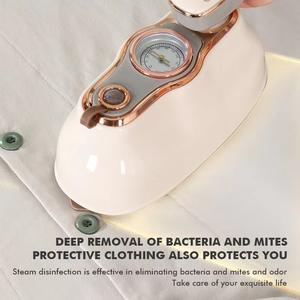 Vaporizador de Ropa Portátil de Mano, Blanco Beige Macaron, 0.8L, Operación Eléctrica y Mecánica, Para el Hogar y Viajes - Product Image 4