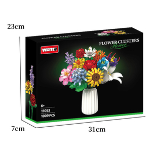 WOMA 11053 OEM ve ODM dekompresyon çocuk MOC gül DIY tuğla seti cadılar bayramı oyuncağı yapı taşları buket çiçekler - Product Image 6