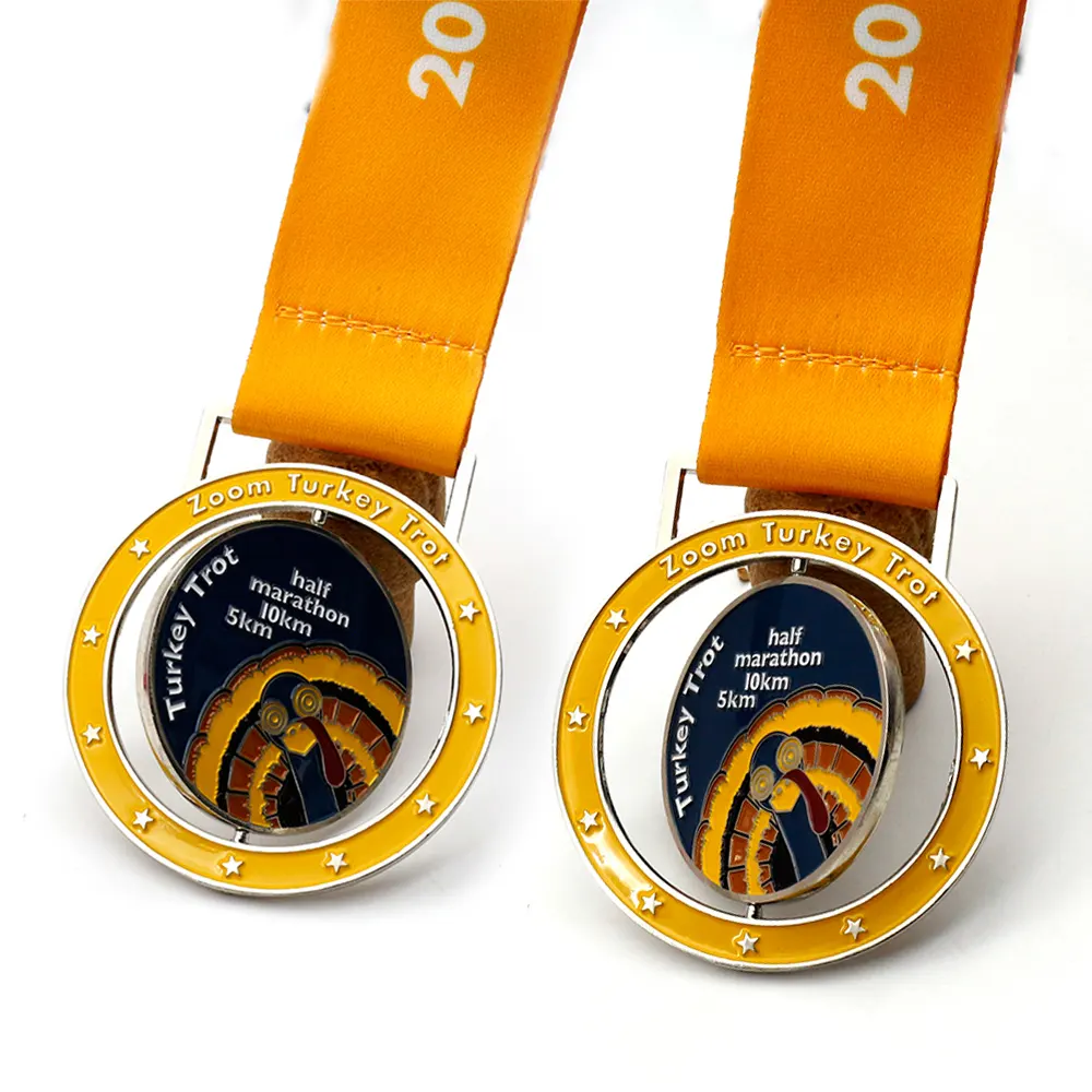 Medallón de aleación de zinc para correr, Medalla deportiva personalizada con tu propio logotipo en blanco, para maratón