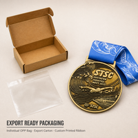 Médaille de natation en métal 3D gaufrée or antique personnalisée OEM ODM, récompense de compétition sportive aquatique, souvenir avec ruban imprimé