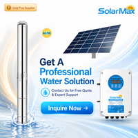 Bomba de Agua Solar Híbrida SolarMax de 750W, 3.5m³/h, 90m, Acero Inoxidable 304, Bomba para Pozos Profundos, Sistema de Extracción de Agua AC/DC